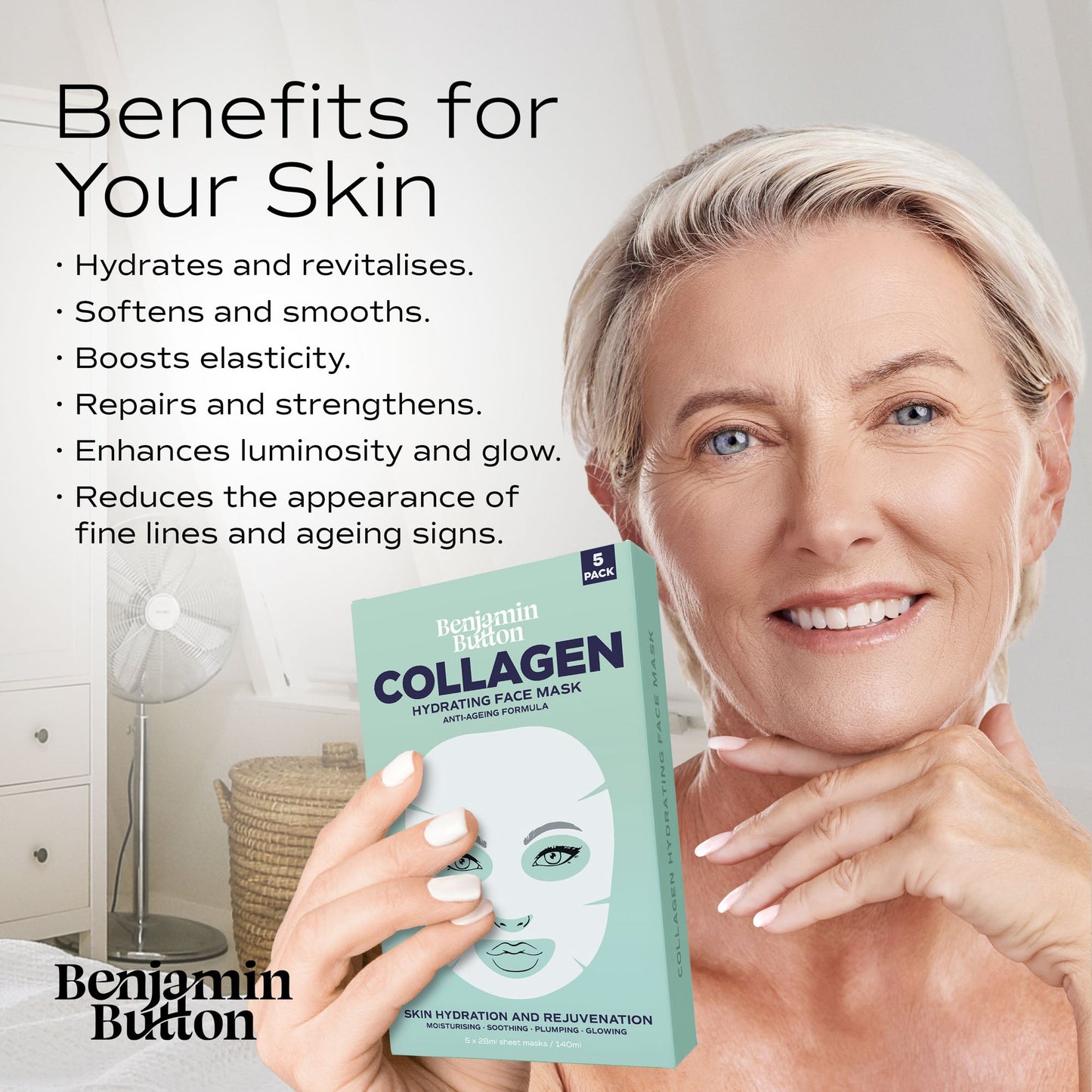 5-Pack Collagen Hydrating Face Mask