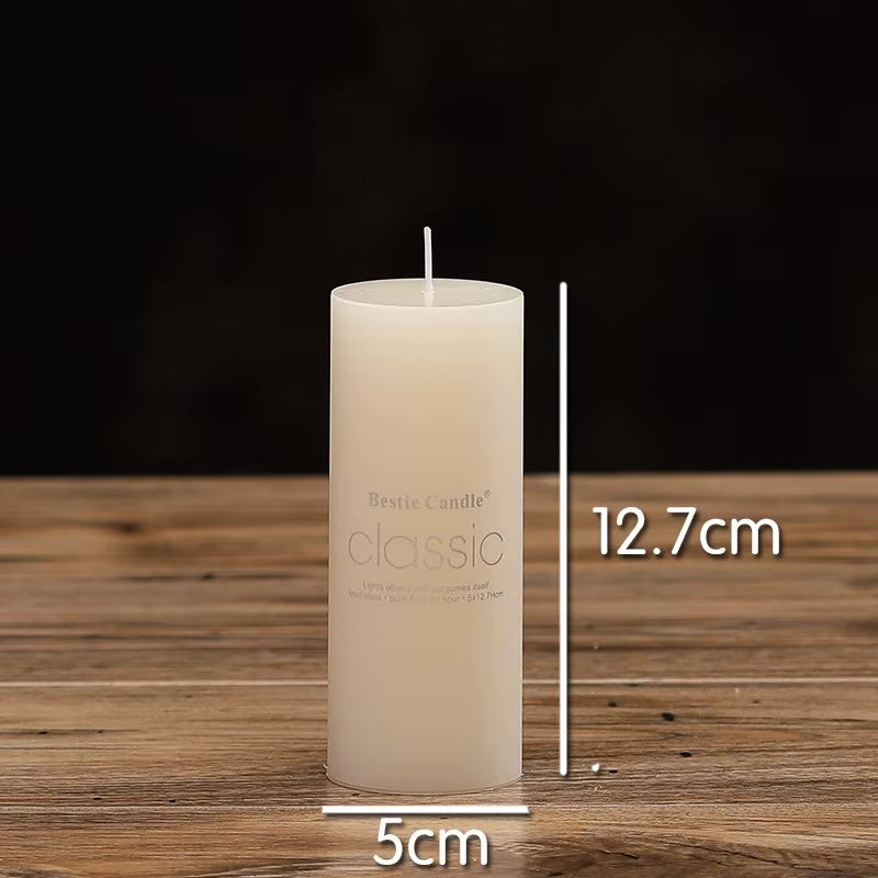 Ivory Elegant White Cylindrical Candle