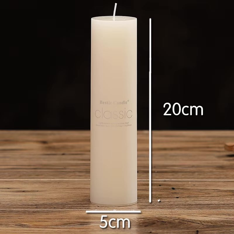 Ivory Elegant White Cylindrical Candle