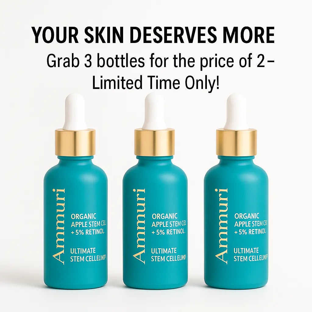 Ammuri 24-Hour Retinol Serum 5% with Apple Stem Cell ā Rejuvenating Face Serum for Anti-Aging, Wrinkles & Mature Skin ā Brightening, Hydrating & Smoothing Formula ā 30ml