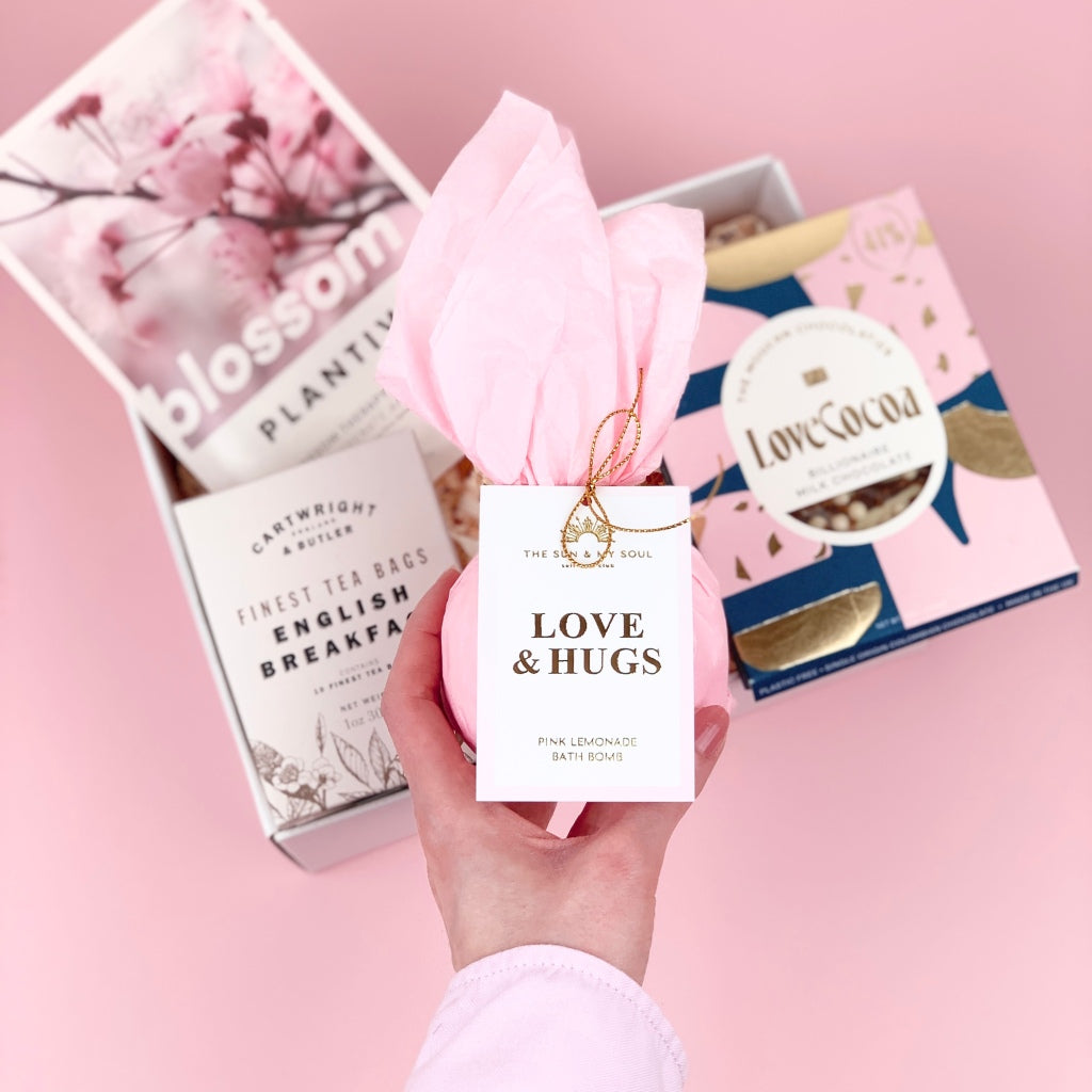 Love & Hugs - Pink Lemonade Bath Bomb Heartfelt Gift