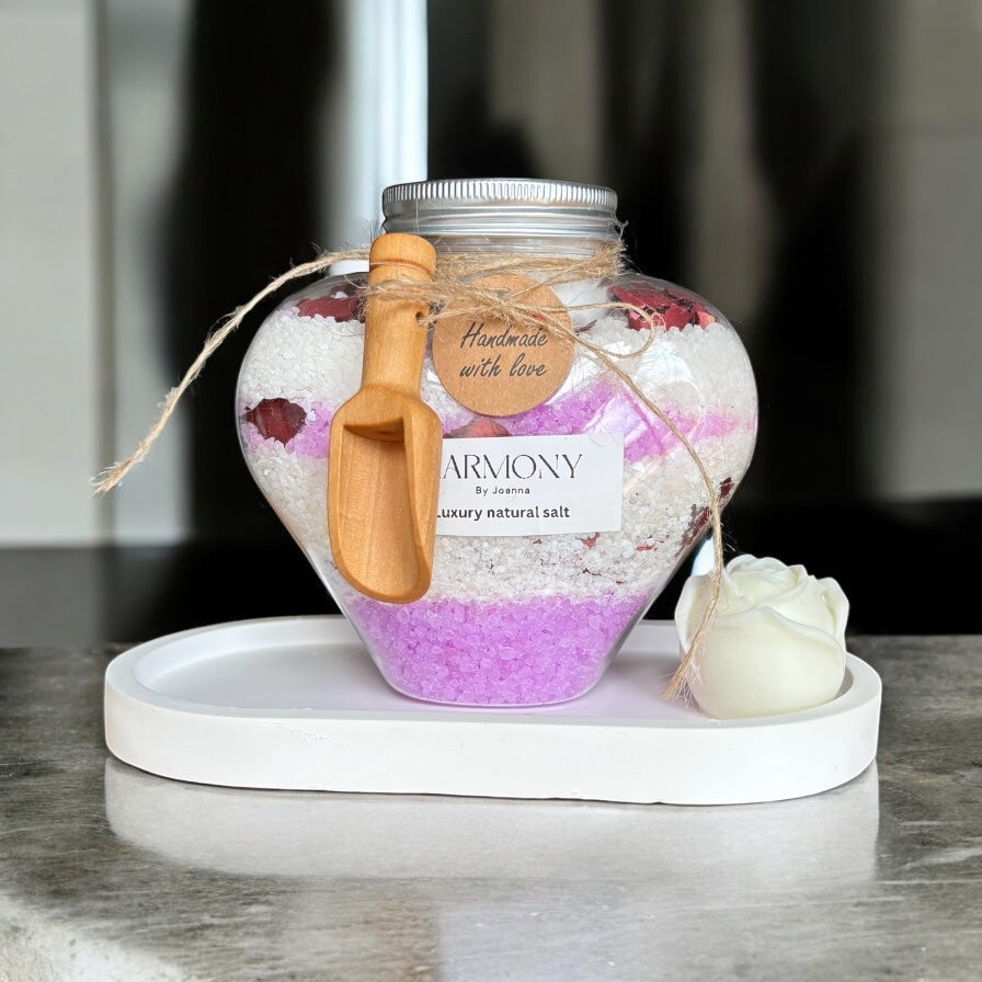 Rose Geranium 100% Pure Essential Oil Dead Sea Bath Salts – Vegan | Handmade in the UK
