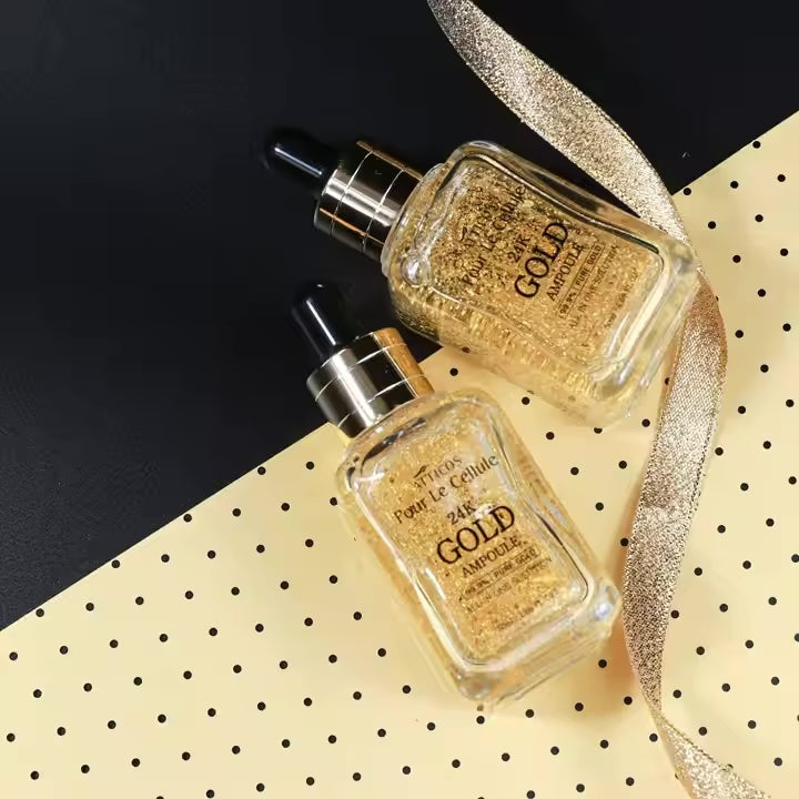Atticos 24K Gold Ampoule 50ml Anti-Aging Wrinkle Care Whitening Liquid with Niacinamide Peptides for Face OEM/ODM