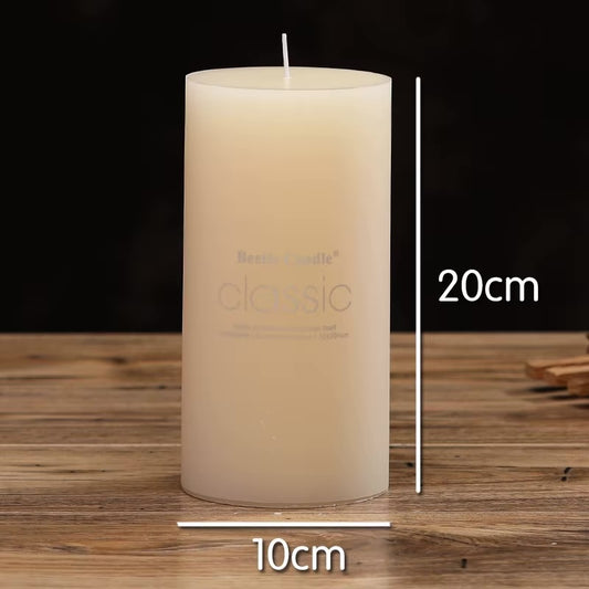 Ivory Elegant White Cylindrical Candle