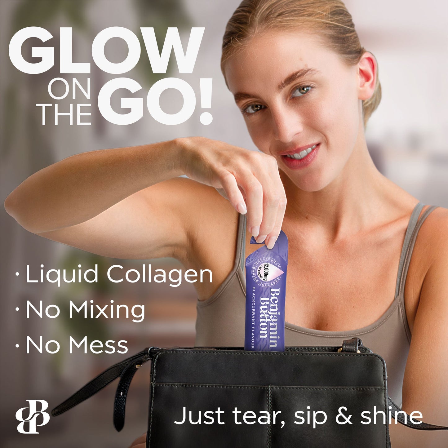 14x BlackCurrant 12,000mg Marine Collagen Liquid Sachets