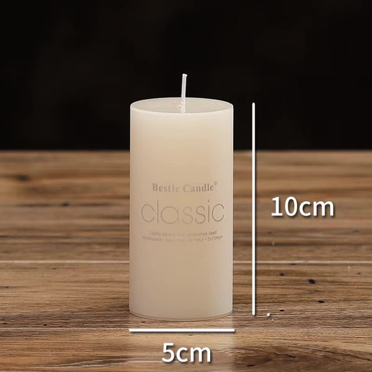 Ivory Elegant White Cylindrical Candle