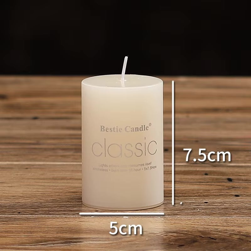 Ivory Elegant White Cylindrical Candle