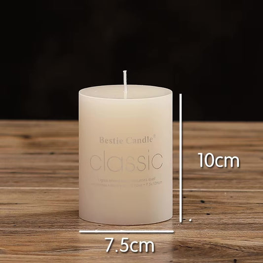 Ivory Elegant White Cylindrical Candle