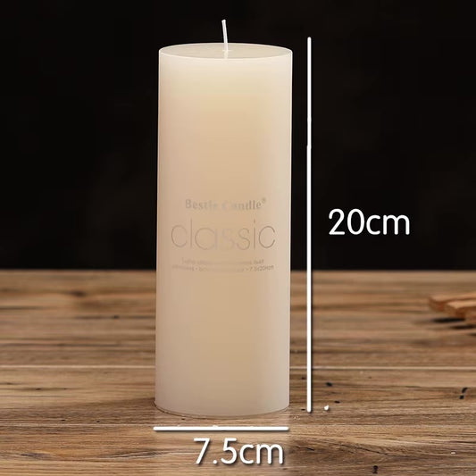 Ivory Elegant White Cylindrical Candle
