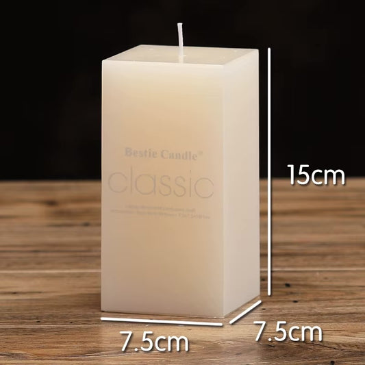 Ivory Elegant White Cylindrical Candle