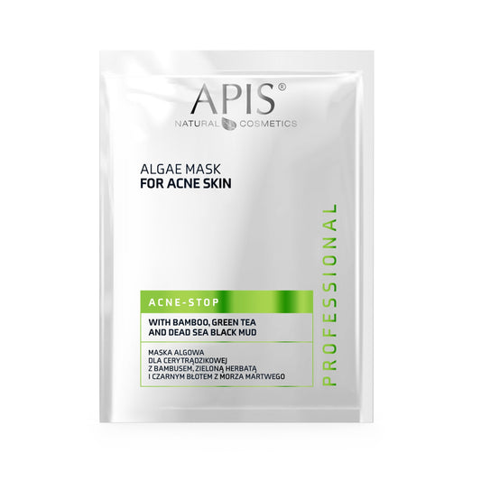Apis ACNE-STOP Algae Mask for Acne-Prone Skin with Bamboo, Green Tea, and Dead Sea Black Mud | 20g