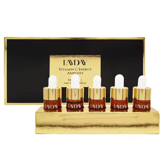 Vegan OEM Korean Skin Care Beauty Collagen UV Protection Vitamin C Energy Ampoule Set Hydrating PDRN Whitening Gold Main