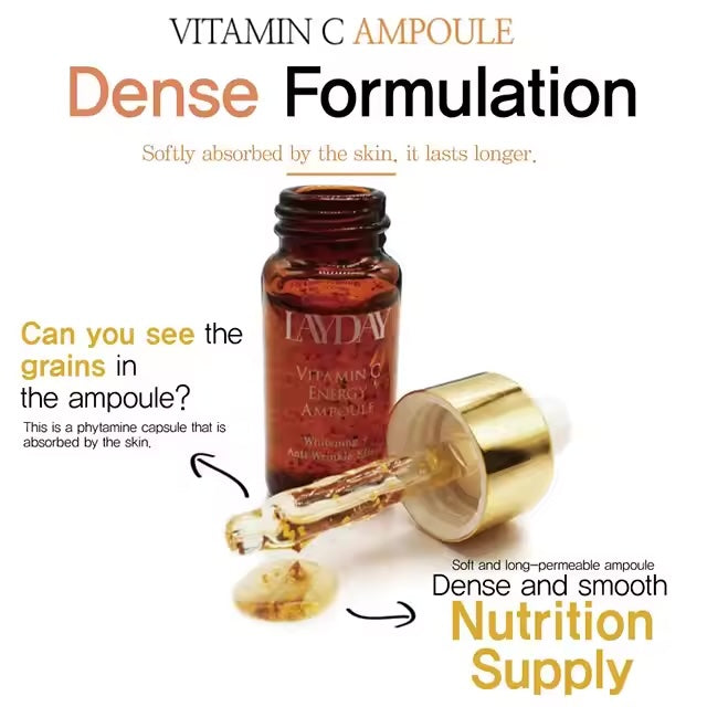 Vegan OEM Korean Skin Care Beauty Collagen UV Protection Vitamin C Energy Ampoule Set Hydrating PDRN Whitening Gold Main