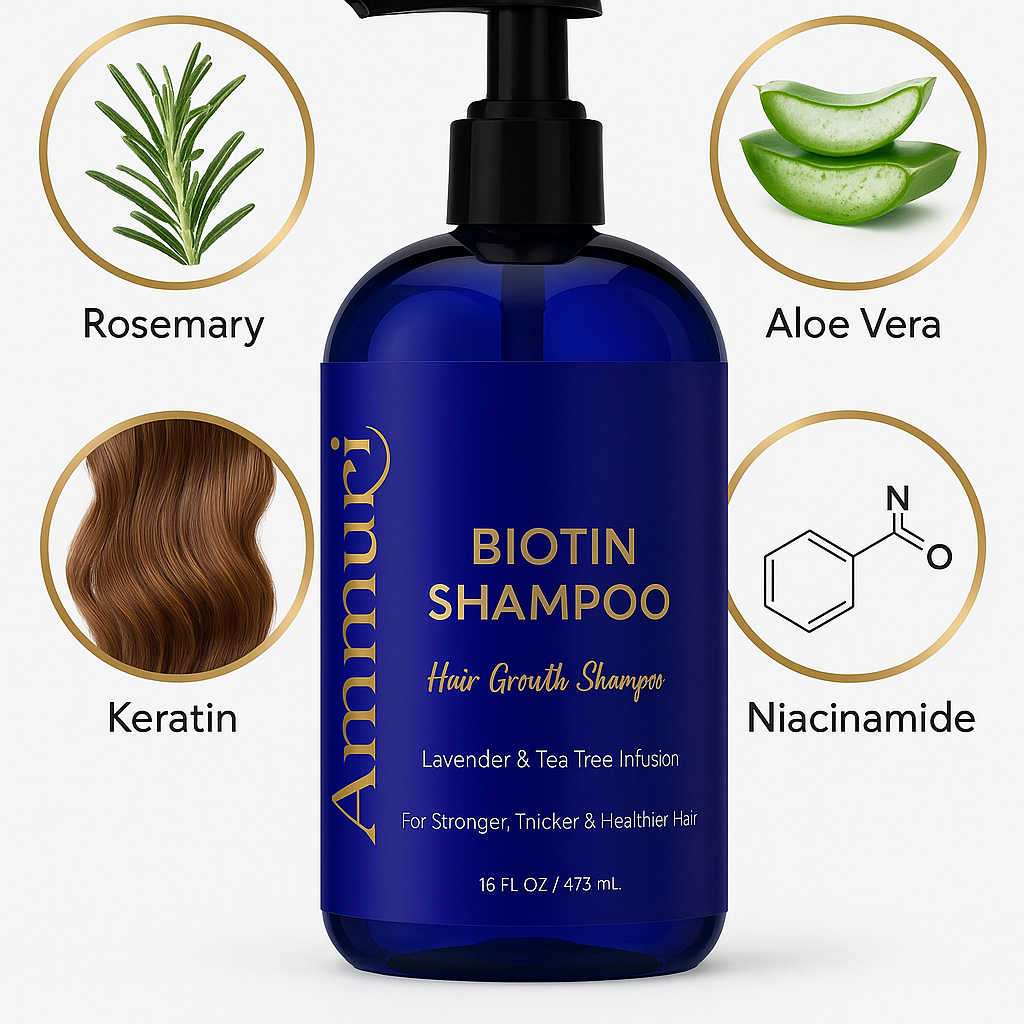 Ammuri Biotin Shampoo for Thicker Hair & Growth