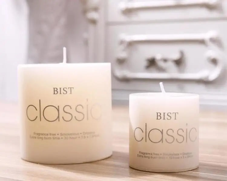 Ivory Elegant White Cylindrical Candle